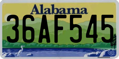AL license plate 36AF545