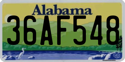 AL license plate 36AF548