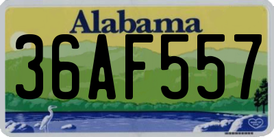 AL license plate 36AF557
