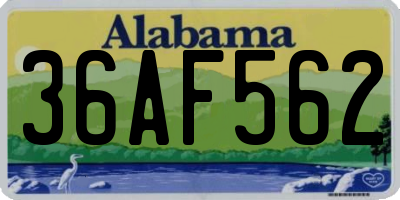 AL license plate 36AF562