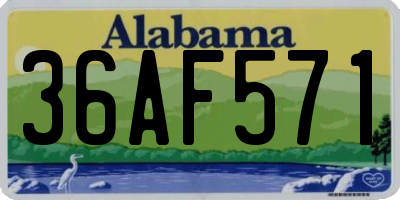AL license plate 36AF571