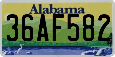 AL license plate 36AF582