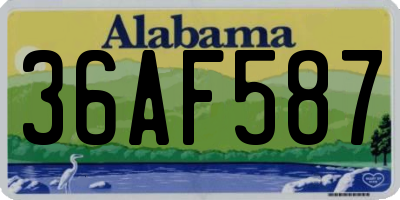 AL license plate 36AF587