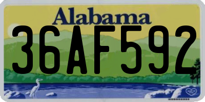 AL license plate 36AF592