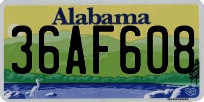 AL license plate 36AF608