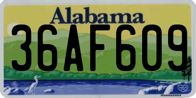 AL license plate 36AF609