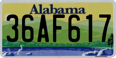 AL license plate 36AF617
