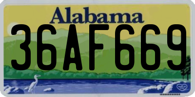 AL license plate 36AF669