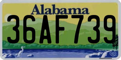 AL license plate 36AF739