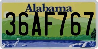 AL license plate 36AF767