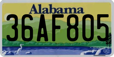 AL license plate 36AF805
