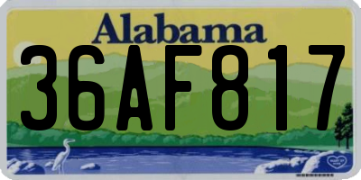 AL license plate 36AF817