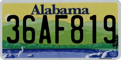 AL license plate 36AF819