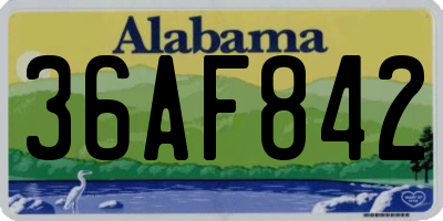 AL license plate 36AF842