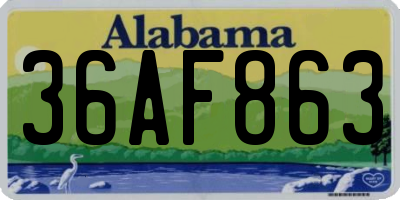 AL license plate 36AF863