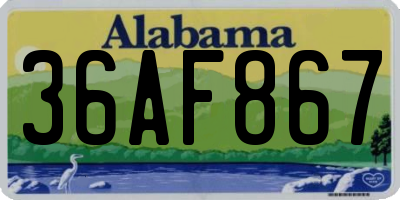 AL license plate 36AF867