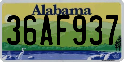 AL license plate 36AF937