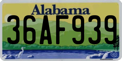AL license plate 36AF939