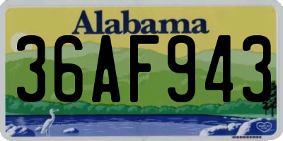 AL license plate 36AF943