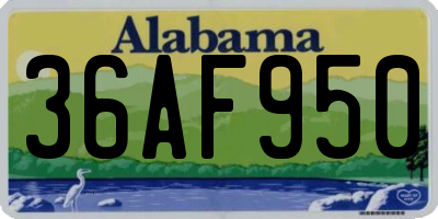 AL license plate 36AF950