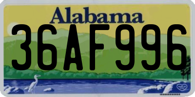AL license plate 36AF996