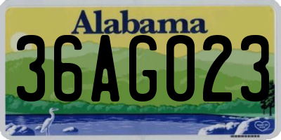 AL license plate 36AG023