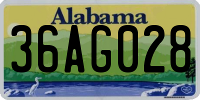 AL license plate 36AG028