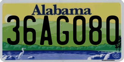 AL license plate 36AG080