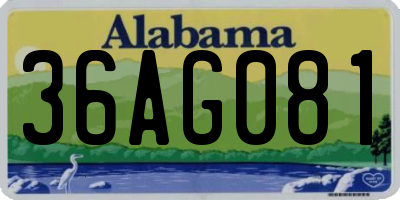 AL license plate 36AG081