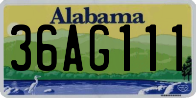 AL license plate 36AG111