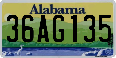 AL license plate 36AG135