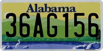 AL license plate 36AG156