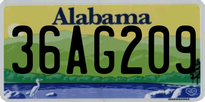 AL license plate 36AG209