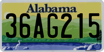AL license plate 36AG215
