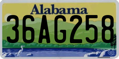 AL license plate 36AG258