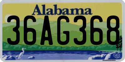 AL license plate 36AG368