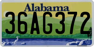 AL license plate 36AG372