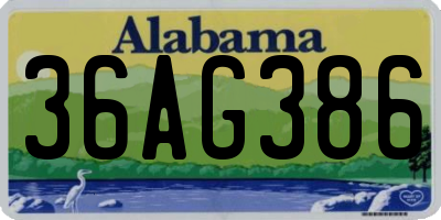 AL license plate 36AG386