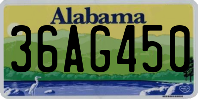 AL license plate 36AG450