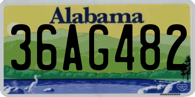 AL license plate 36AG482