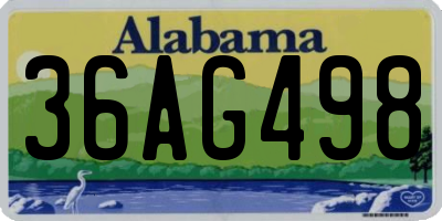 AL license plate 36AG498