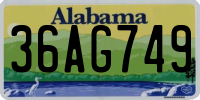 AL license plate 36AG749