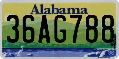 AL license plate 36AG788