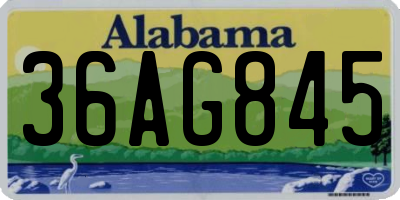AL license plate 36AG845
