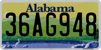AL license plate 36AG948