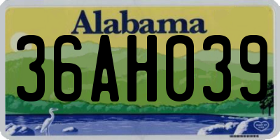 AL license plate 36AH039