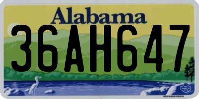 AL license plate 36AH647