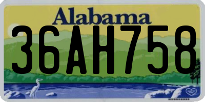 AL license plate 36AH758