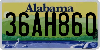 AL license plate 36AH860
