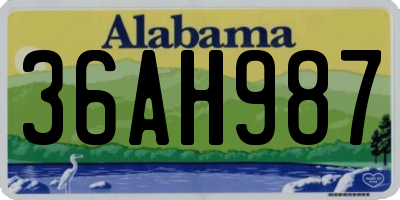AL license plate 36AH987